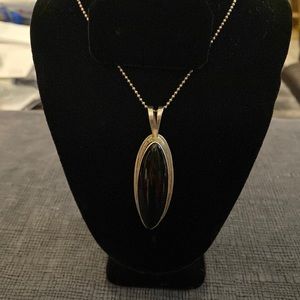Sterling Silver and Onyx Handmade Necklace